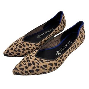 Rothy’s Leopard Animal Print Point Toe Flats Size 9 EUC